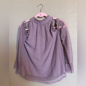 Maurice’s Cold shoulder top with lace overlay